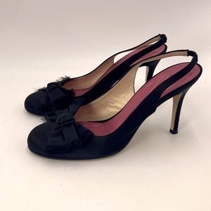 Kate Spade Black Bow Slingback Heels